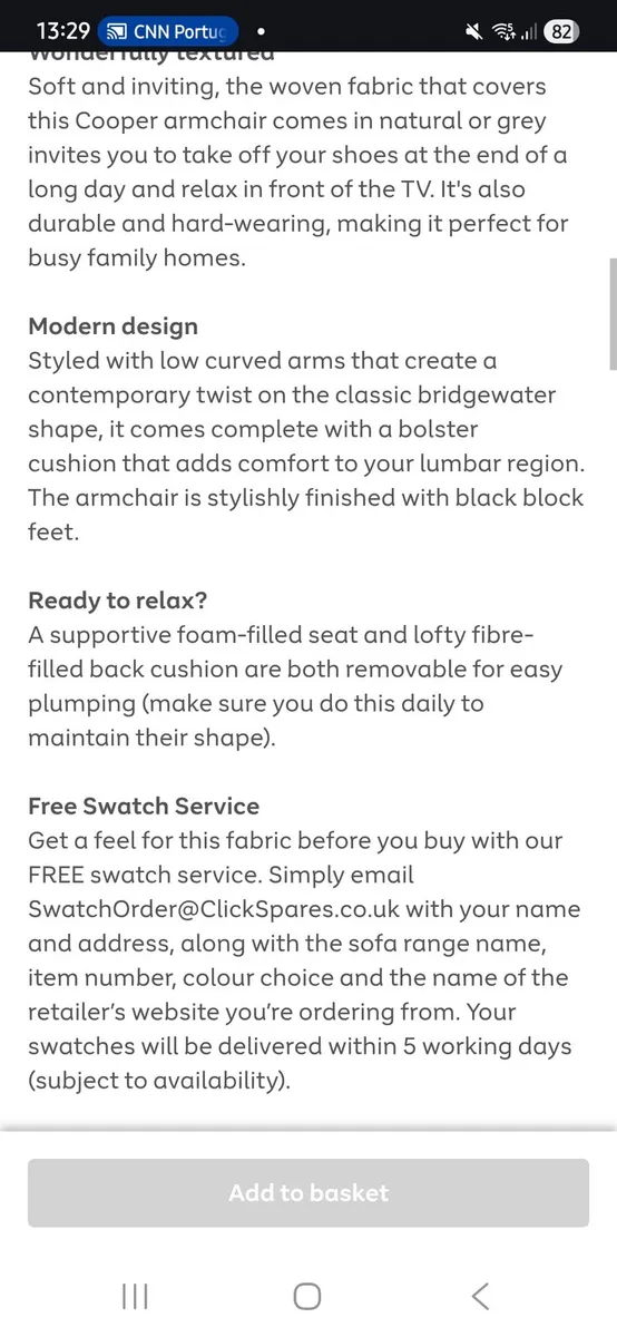 Cooper Fabric Armchair - Image 4