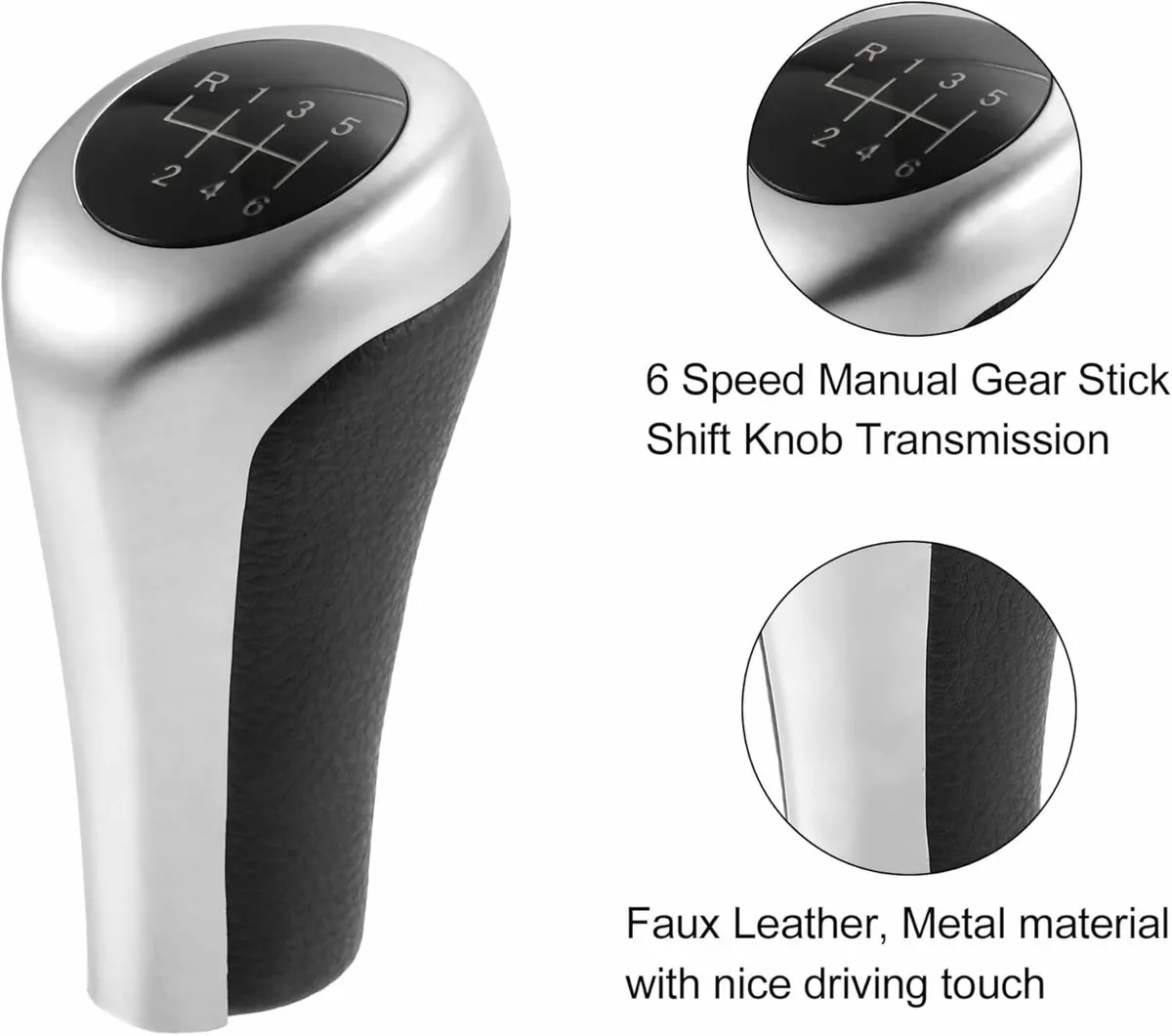 6 Speed Manual Shift Knob Head for BMW Black Matte