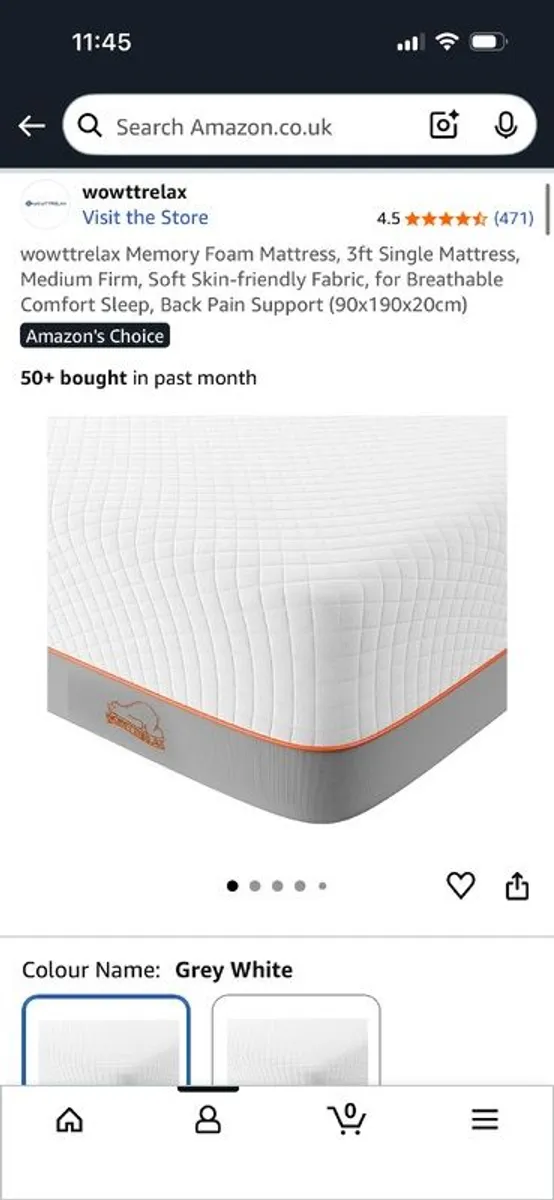 Single bed mattress