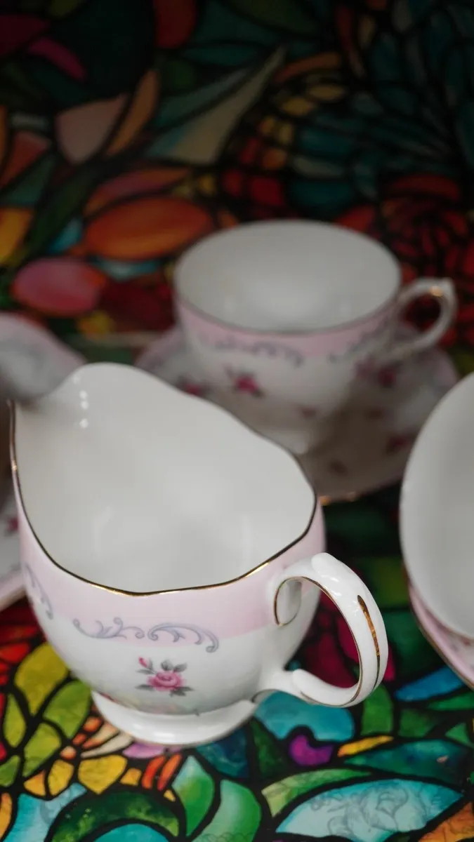 Queen Anne_Pink Rose_Bone China Tea Set_20 Pieces - Image 4