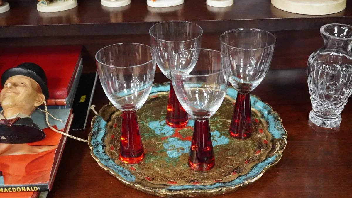 Vintage Artland Prescott Ruby Wine Glasses - Image 2
