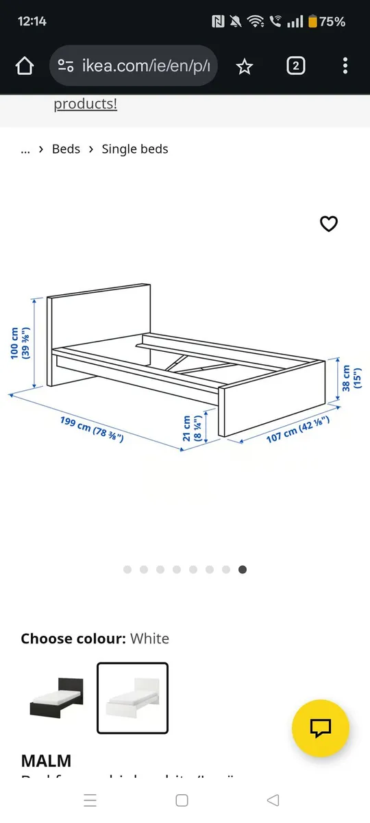 Single bed frame Malm - Image 2