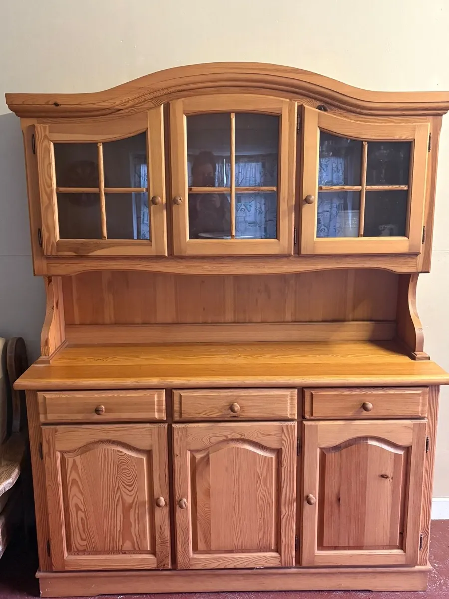 Solid Wood Dresser / Cupboard with Display Hutch - Image 1