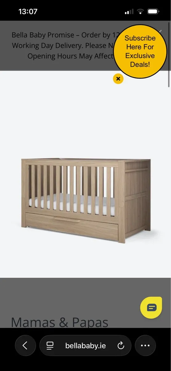 Mamas & Papas Franklin cot bed - Image 3