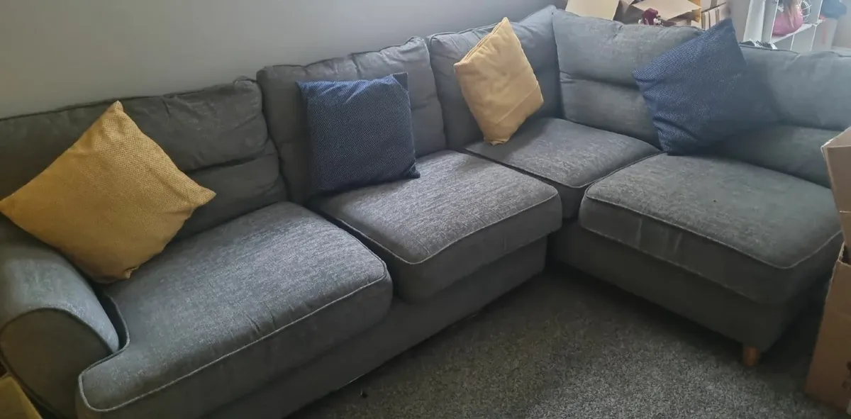 Grey corner couch
