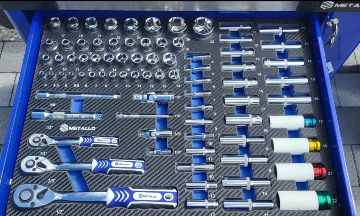 BEAND NEW 8 drawer tool chest full of tools - Image 2