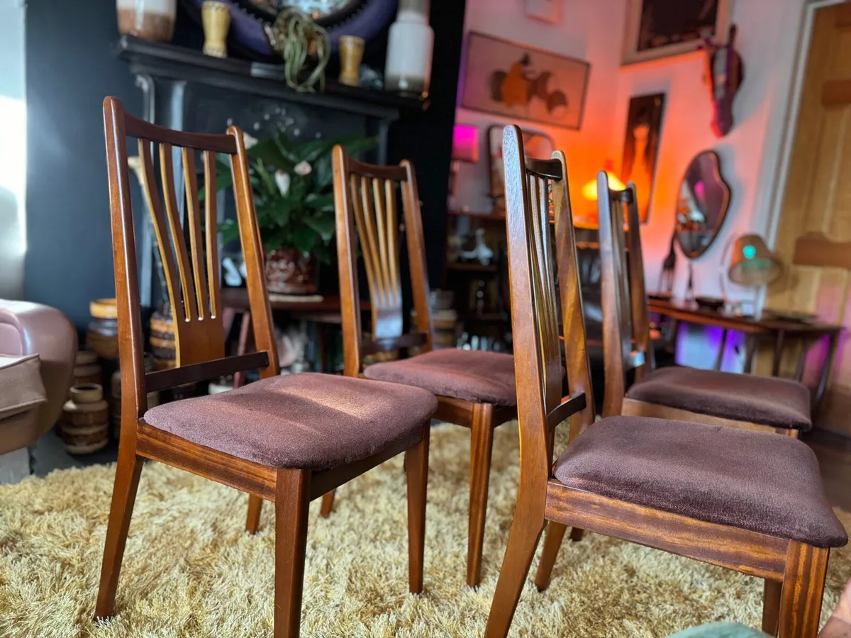 Mid Century Dining Chairs x 4 - Image 2