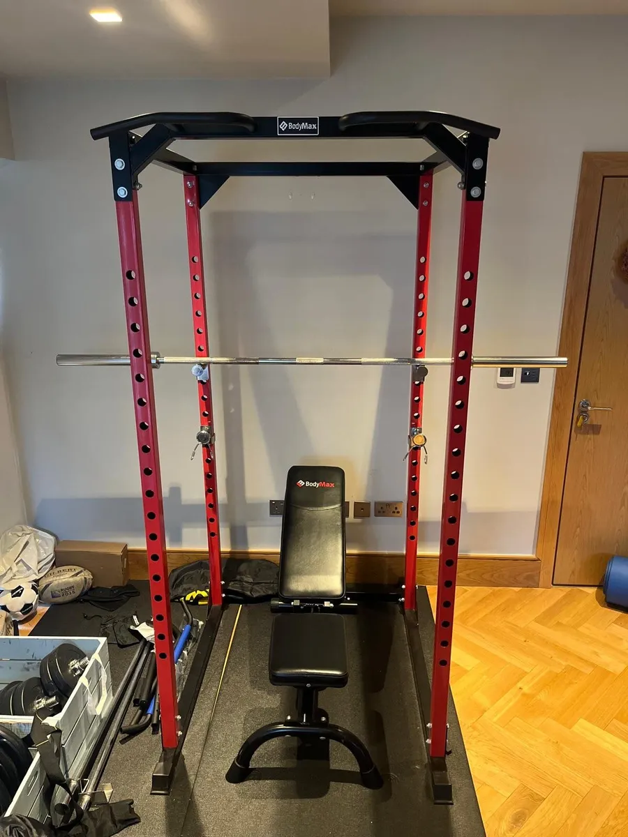 Gym equipment weights, lifting cage, bench - Image 4