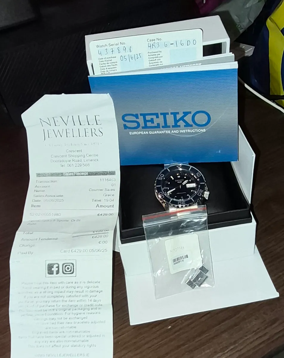 Genst Stainless Steel Seiko 5 Sports Blue - Image 1