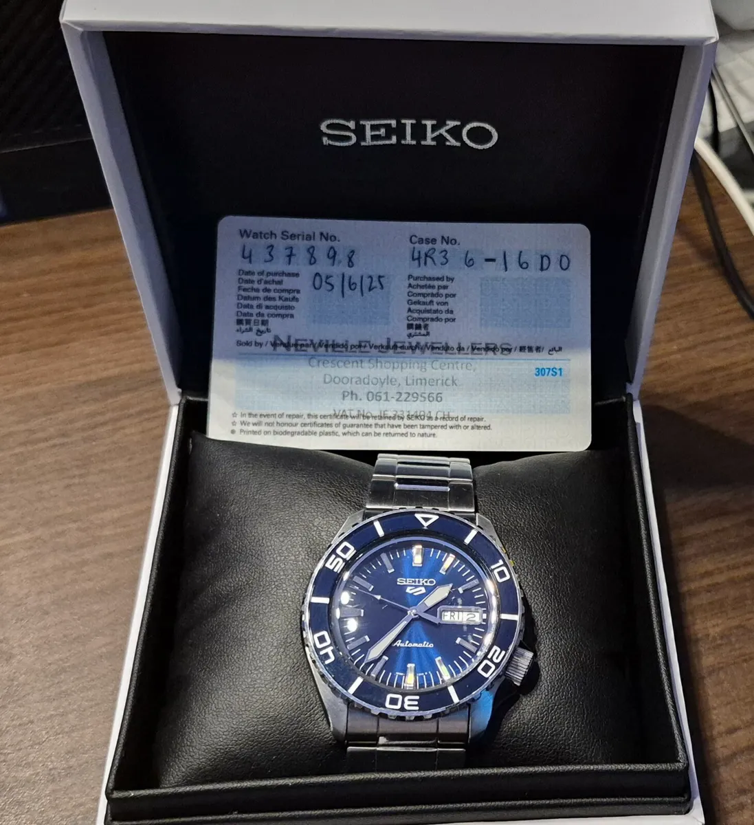 Genst Stainless Steel Seiko 5 Sports Blue - Image 2