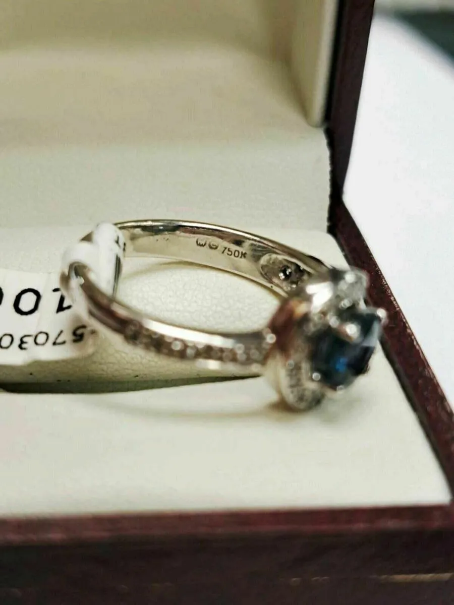 18K White Gold Diamond Shappire 18CT# - Image 3