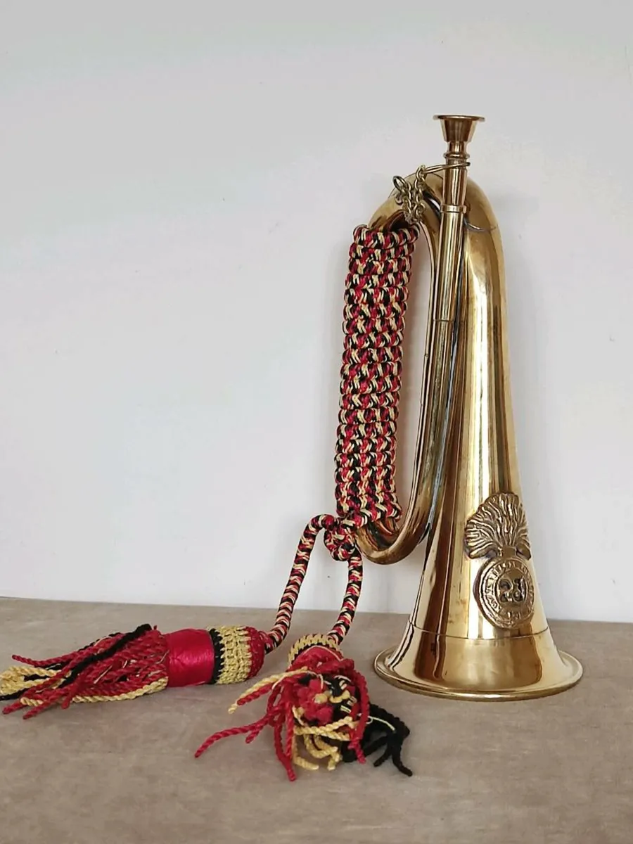 Vintage Style Brass Bugle with Braided Cord - Image 4