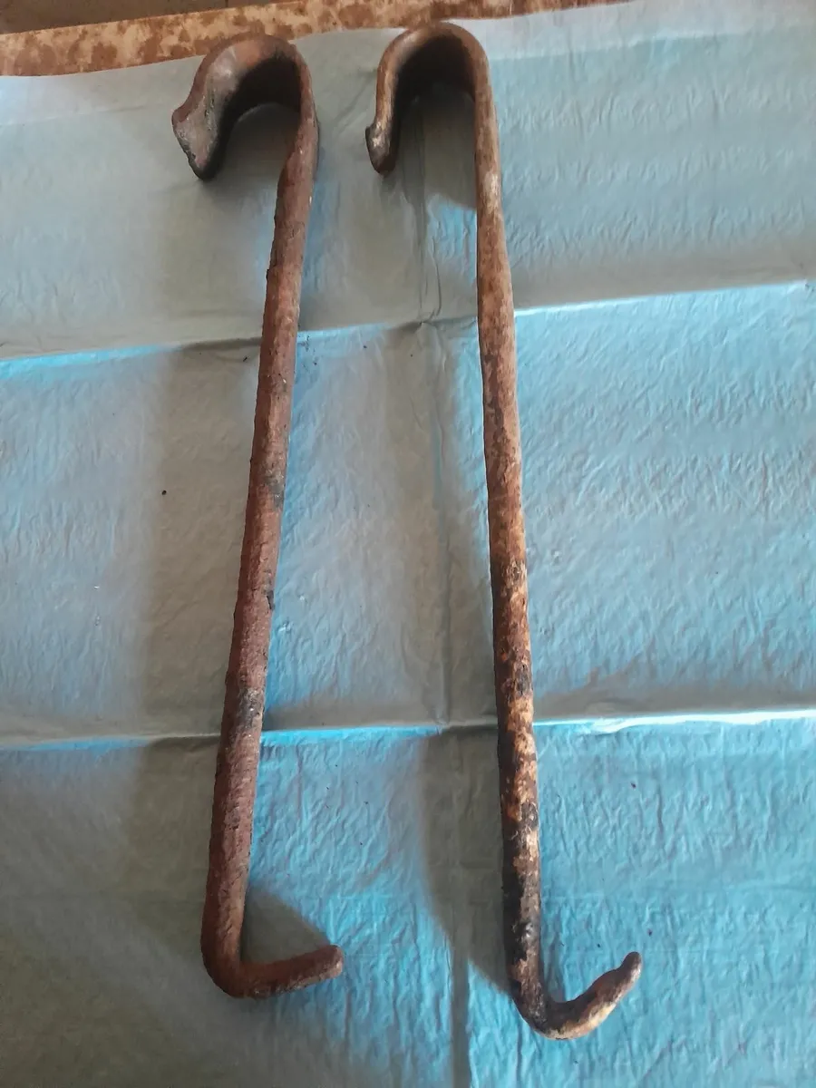 Two vintage fire crane pot hooks - Image 3