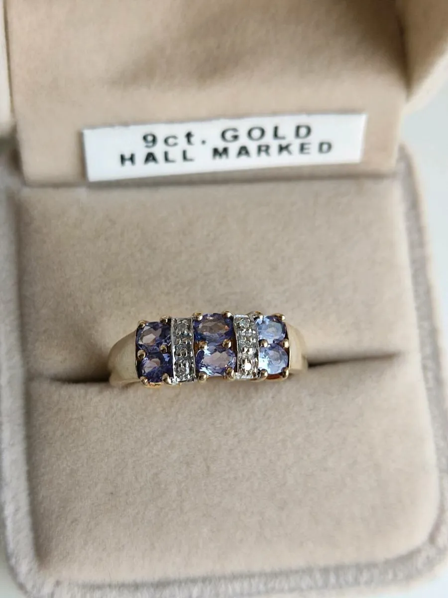 Vintage 9ct yellow gold, Diamonds, Tanzanite - Image 1
