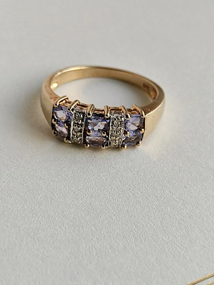 Vintage 9ct yellow gold, Diamonds, Tanzanite - Image 2