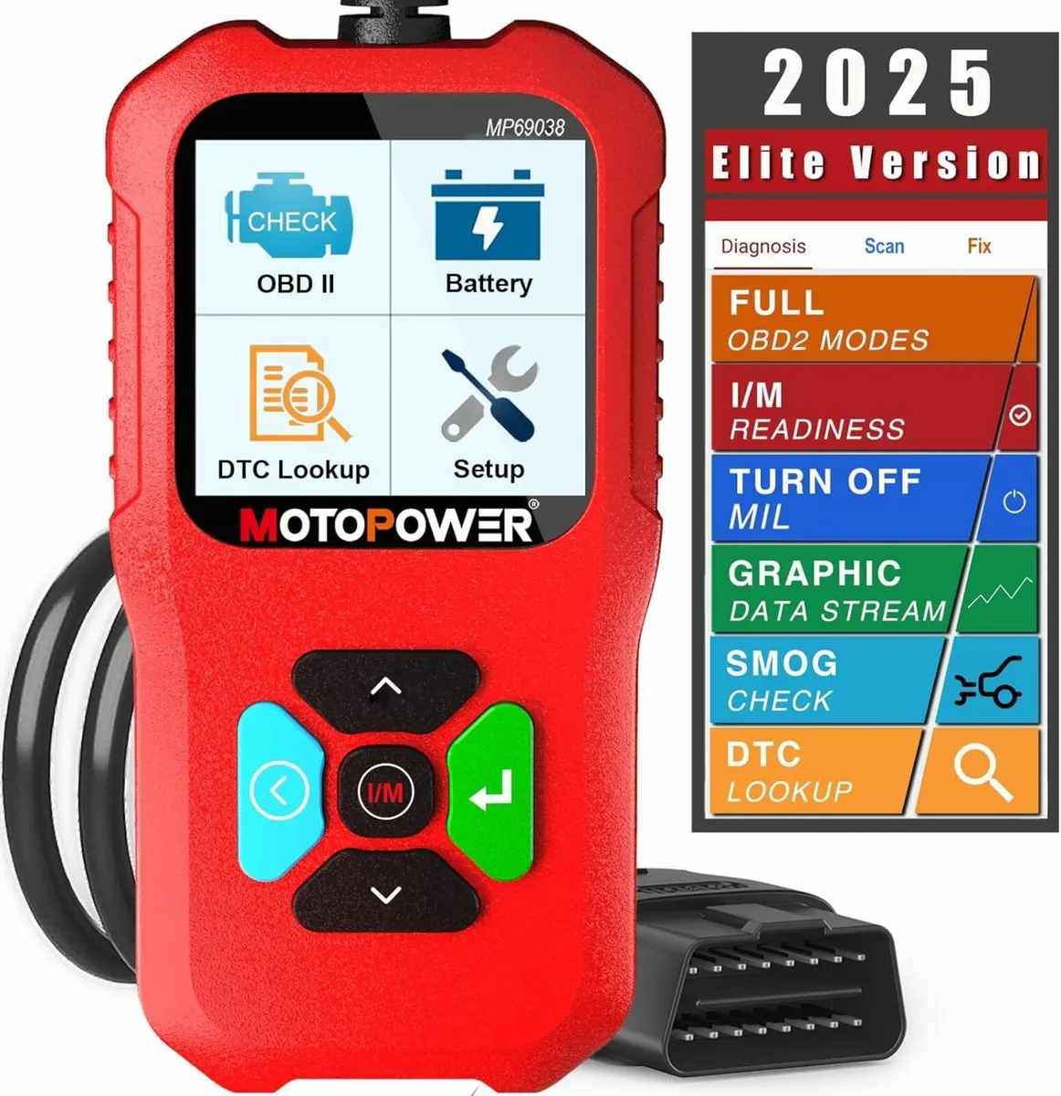 MOTOPOWER MP69038 Car OBD2 Scanner Code Reader Eng