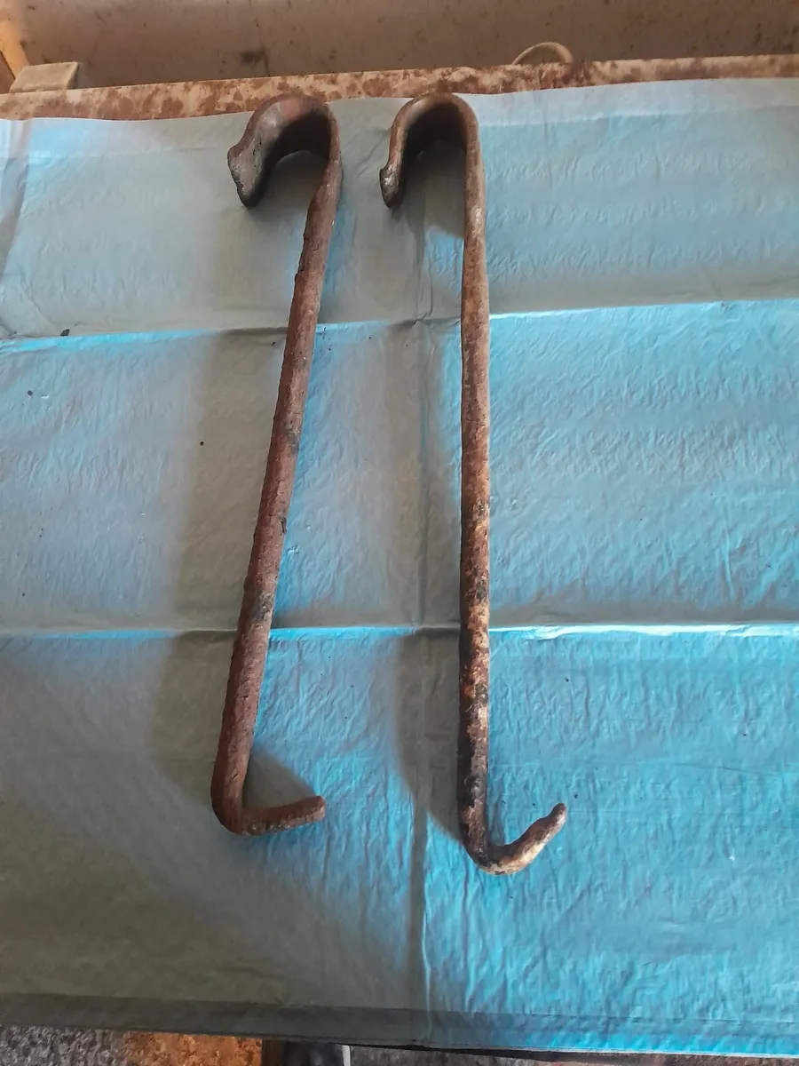 Two vintage fire crane pot hooks - Image 1