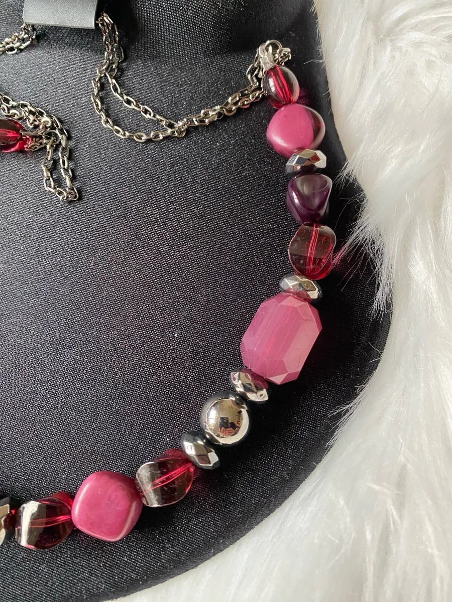 Brand New P.S. Pink Purple Silver Necklace - Image 2