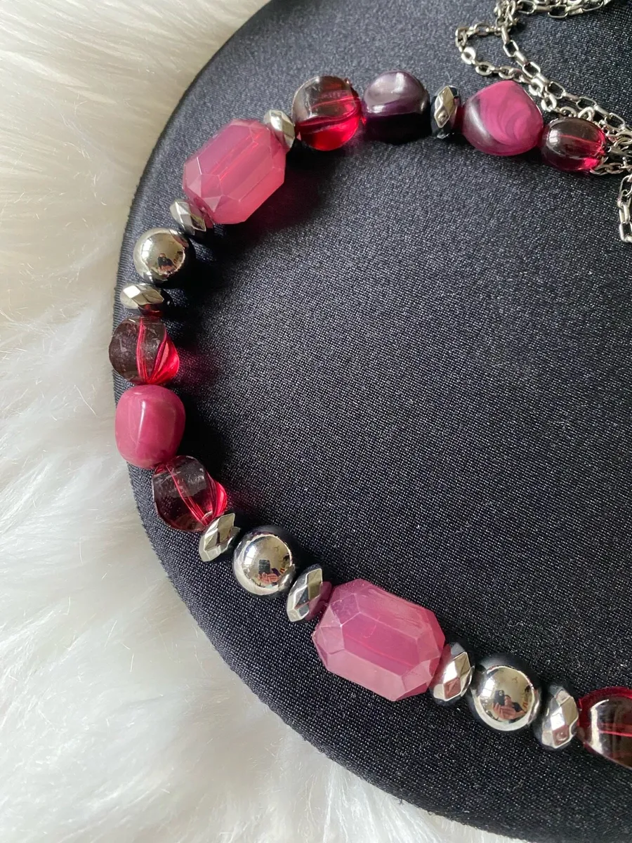 Brand New P.S. Pink Purple Silver Necklace - Image 4