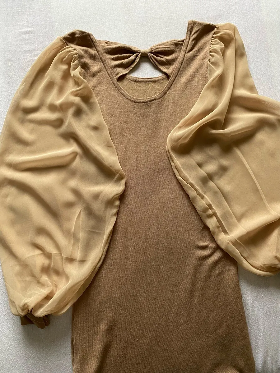 Nicole For F. R. Soft Viscose Cream Caramel Dress - Image 1