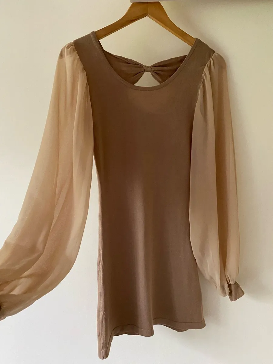 Nicole For F. R. Soft Viscose Cream Caramel Dress - Image 4