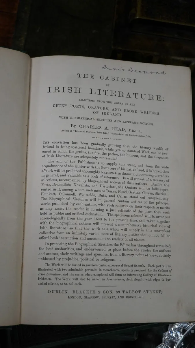 Set of 3 Antique Books: The Cabinet of Irish Liter - Image 3