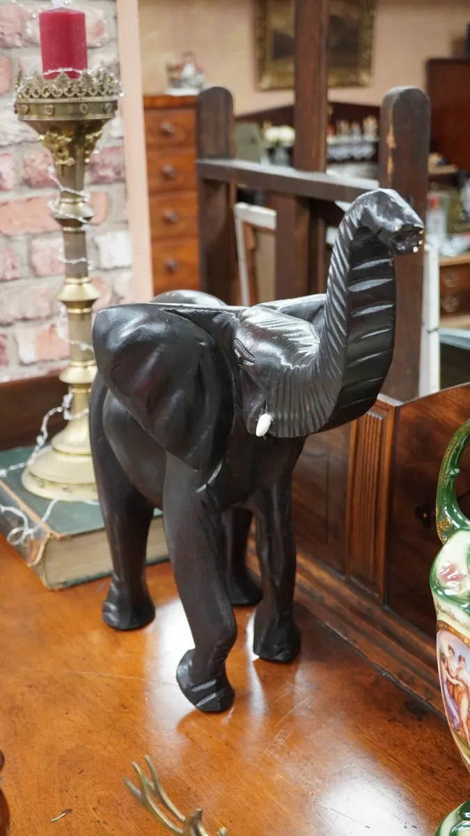 Heavy Wooden Elephant Sculpture - Image 2