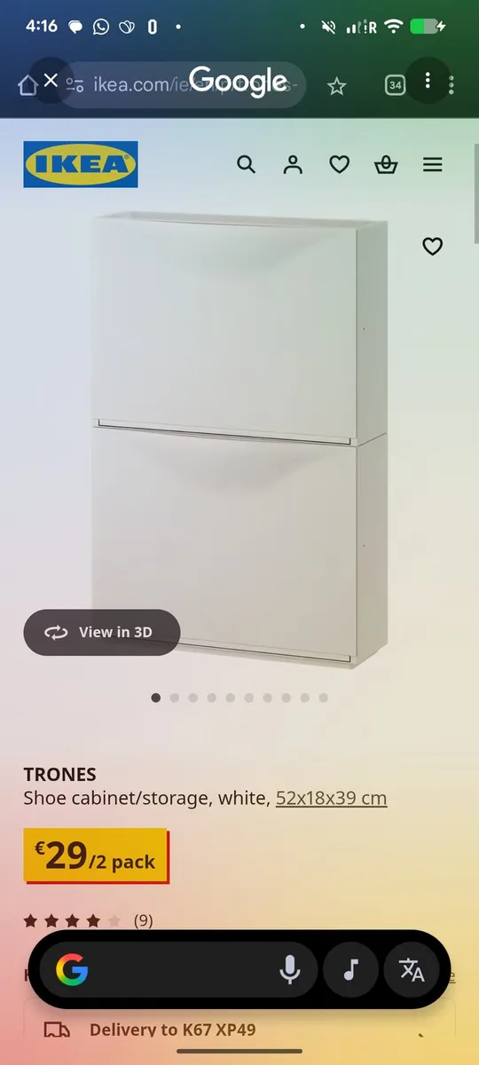 10 IKEA TRONES shoe cabinets, white, good conditi - Image 1