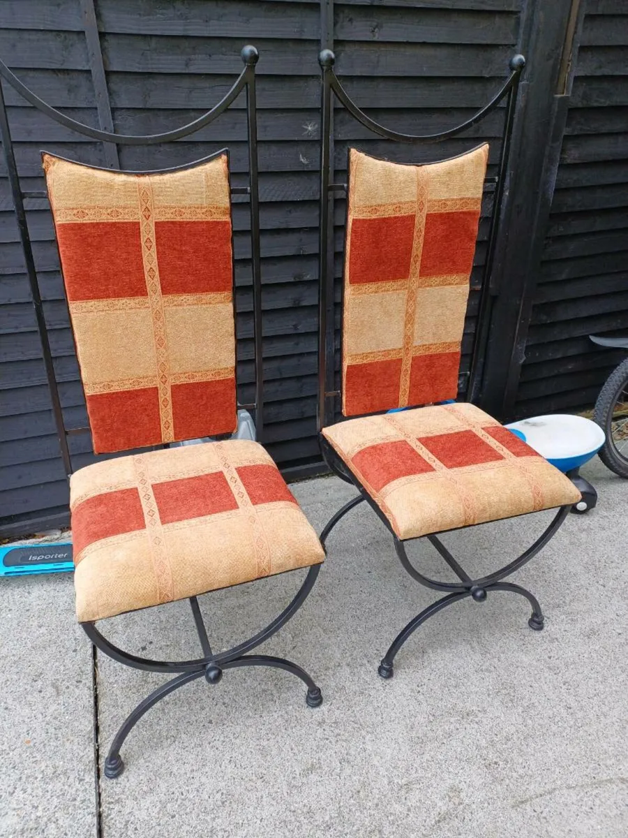 Vintage Wrought Iron Framed Chairs - Image 2