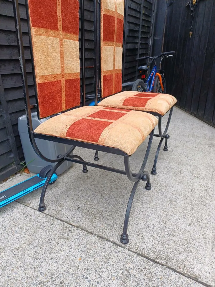 Vintage Wrought Iron Framed Chairs - Image 3