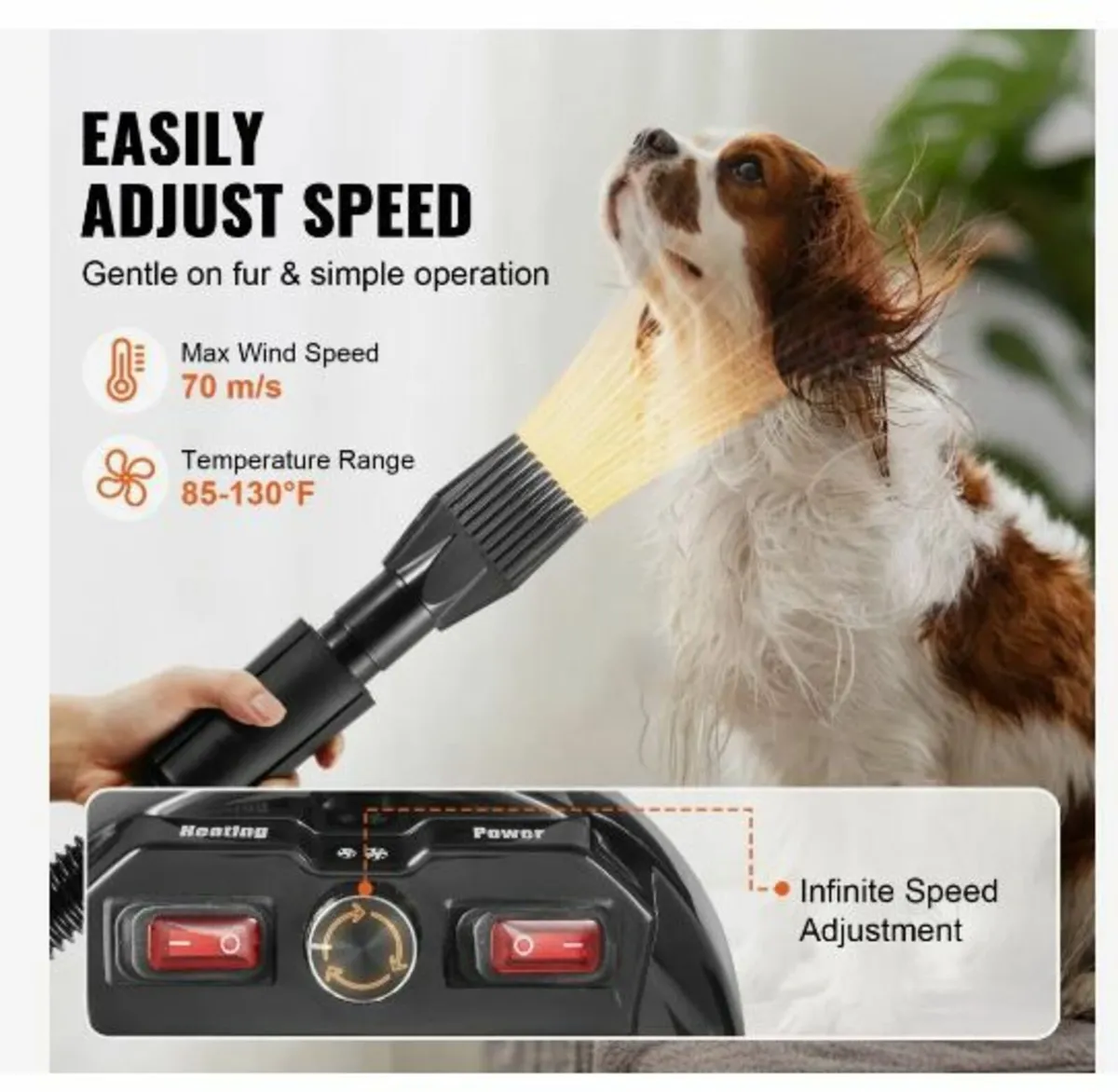 Dog Dryer, 2000W/2.7HP Dog Blow Dryer - Image 2