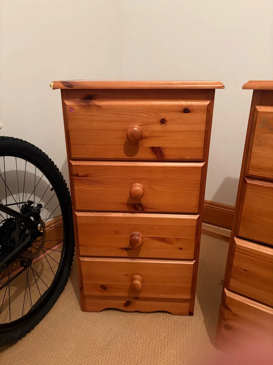 Pine bedside lockers - Image 2