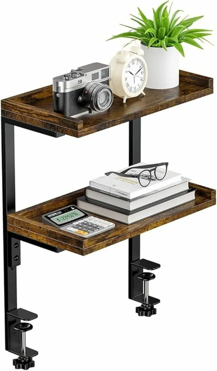 Desk Shelf 2-Tier Shelving Unit Office Gaming - Image 2