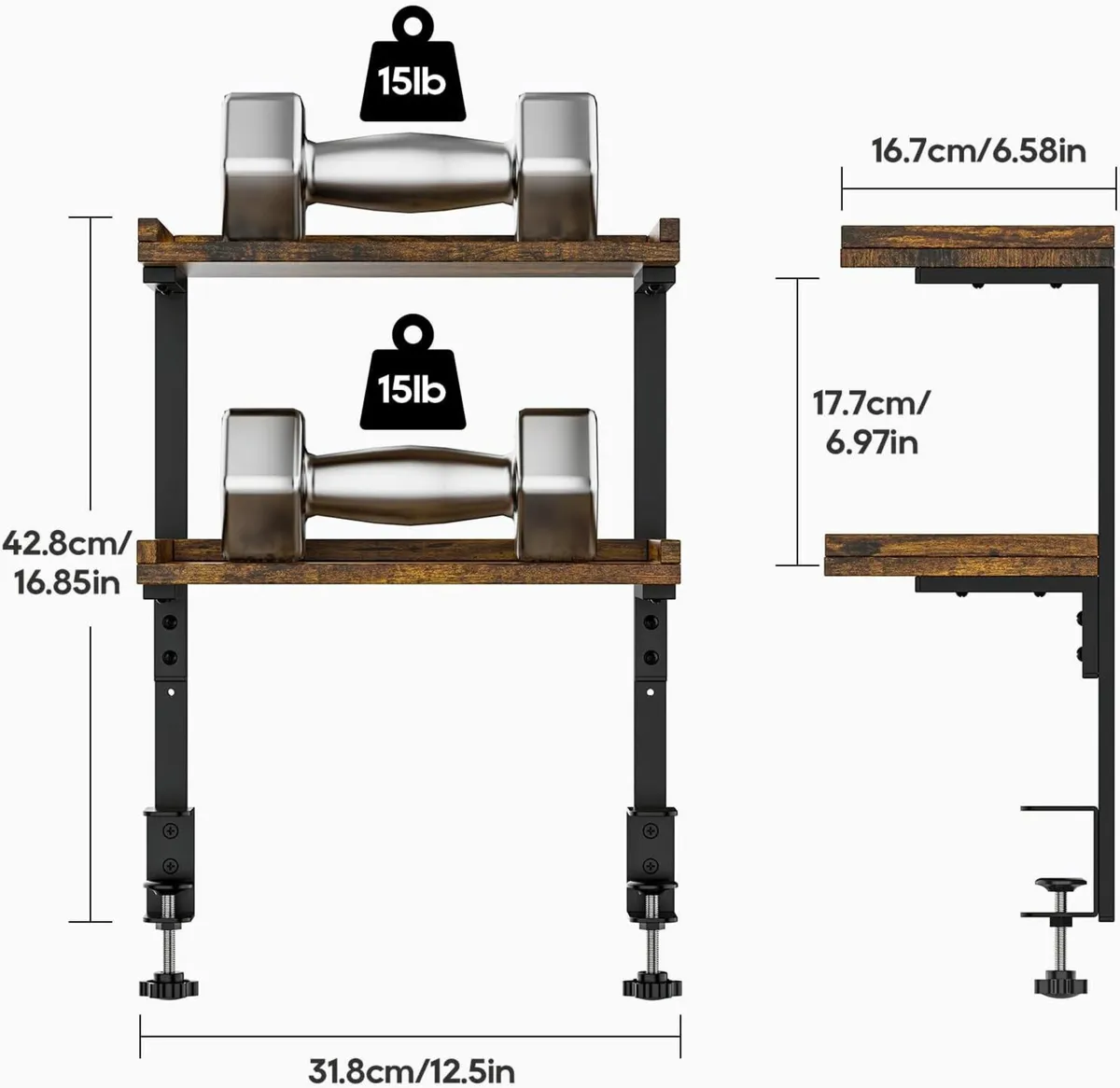 Desk Shelf 2-Tier Shelving Unit Office Gaming - Image 4