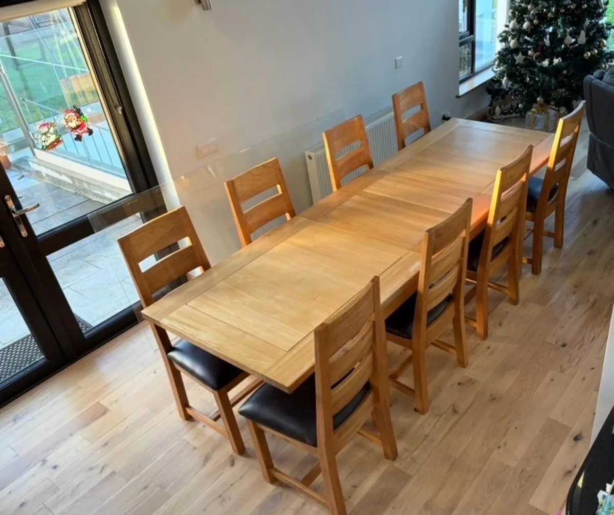 Oak Dining Table and Chairs - Image 3