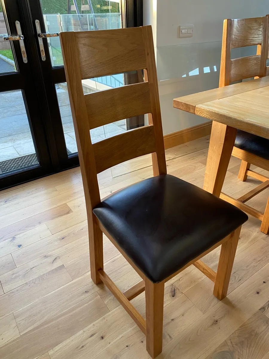 Oak Dining Table and Chairs - Image 4