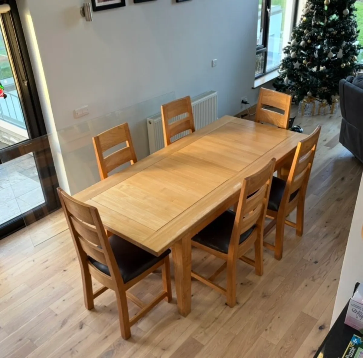 Oak Dining Table and Chairs - Image 2