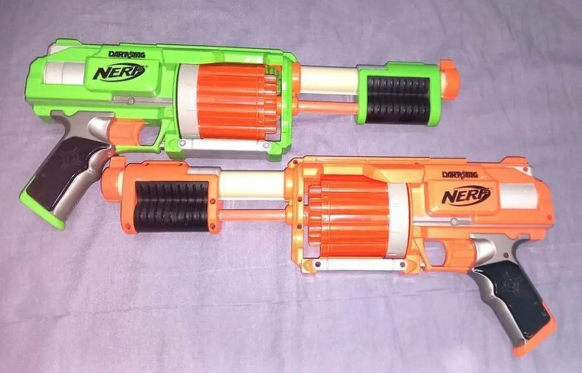 2x NERF Fury Fire Dart Tag Guns