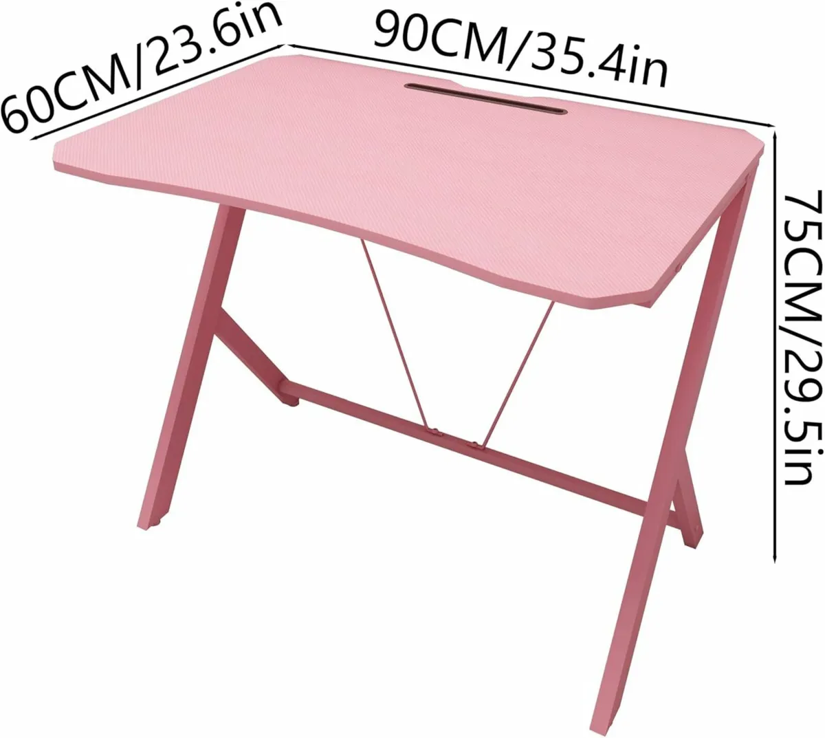 Pink Gaming Desk 90cm Standing PC Table Office, - Image 2