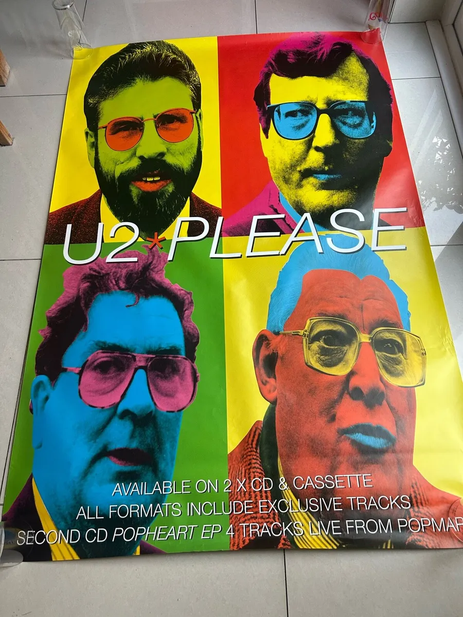 1997 vintage U2 bus shelter poster huge / rare - Image 1