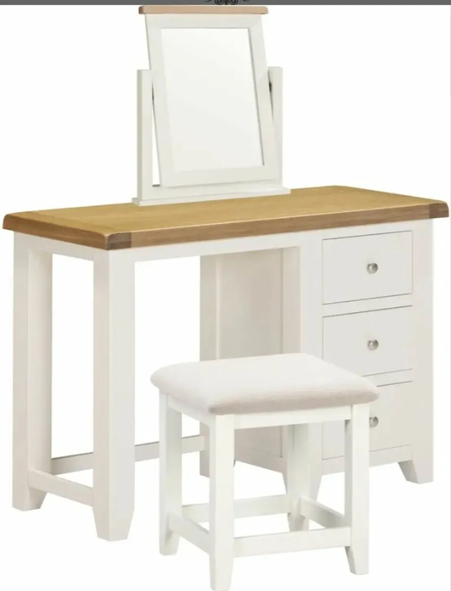 Windsor 3 Drawer Dressing Table Set Ivory - Image 2