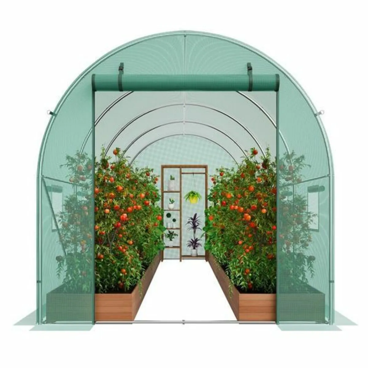 Walk-In Polytunnel Greenhouse 14.6ft x 6.4ft x 6.3 - Image 1
