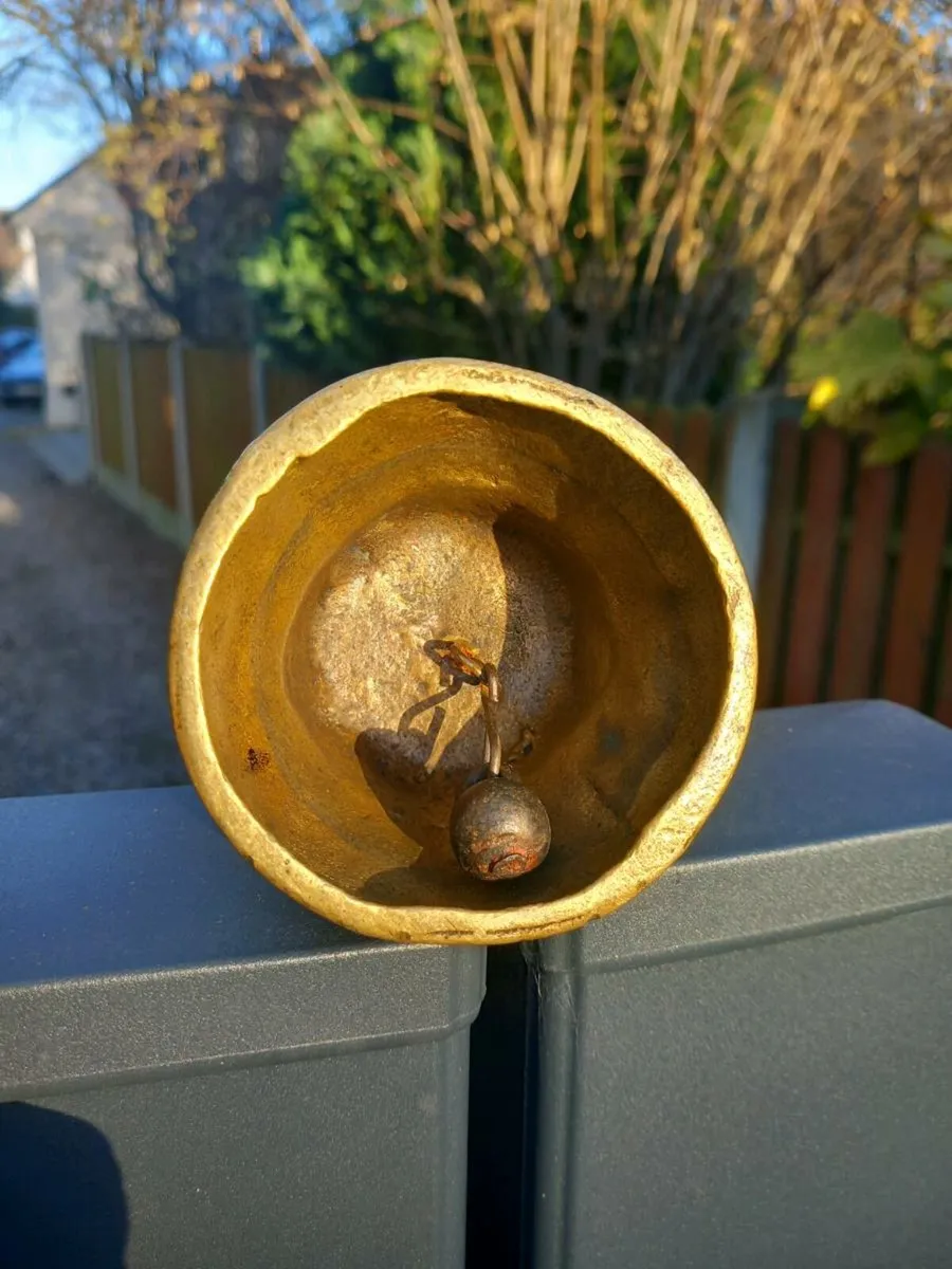 Antique brass sanctuary bell, D18 post 6e - Image 3