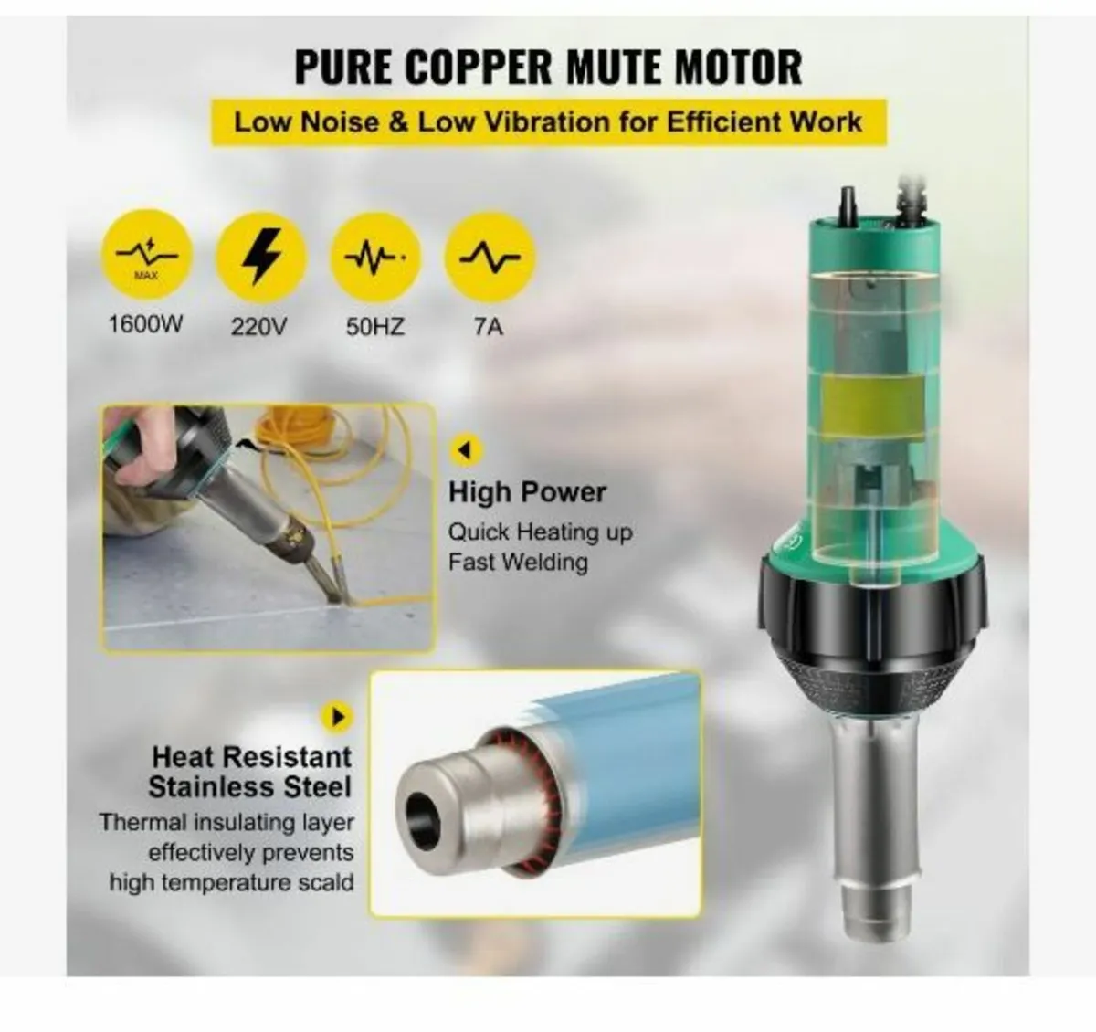 Roofing Welder, 8 Pcs PVC Welding Gun - Image 4