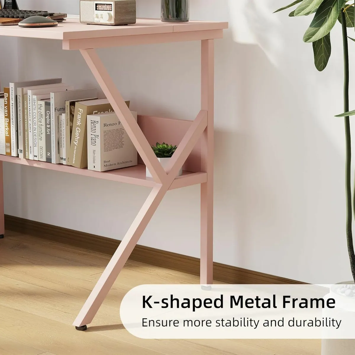 Computer Home Office Desk Home, Pink 70cm - Image 2