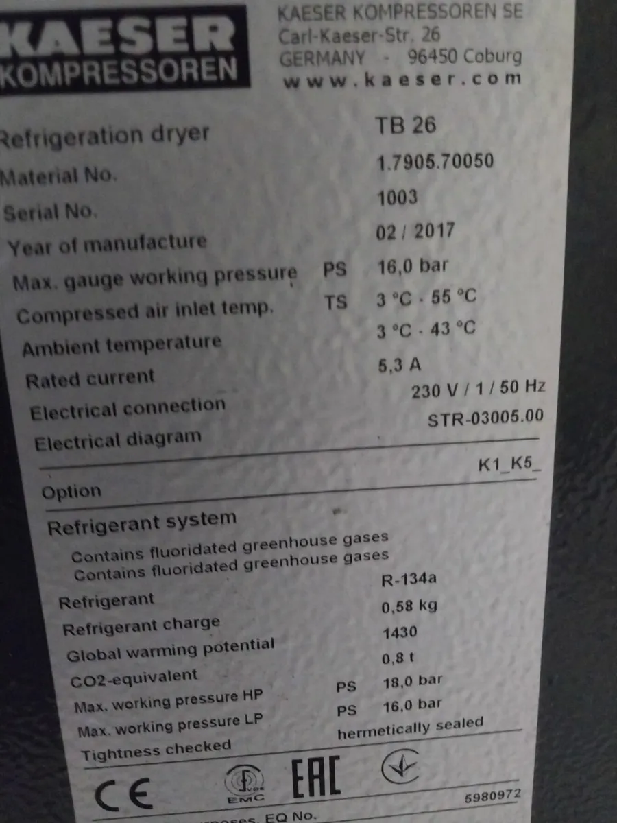 Kaesser TB26 Air  Dryer - Image 2