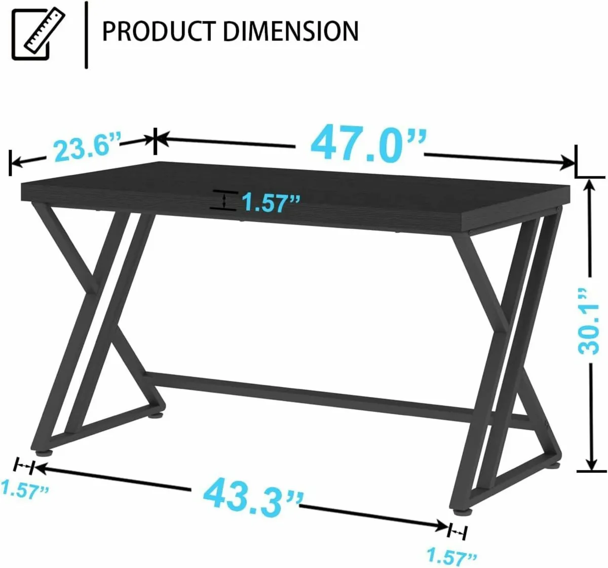 Modern Gaming Write Computer Desk Office 120x60cm - Image 4