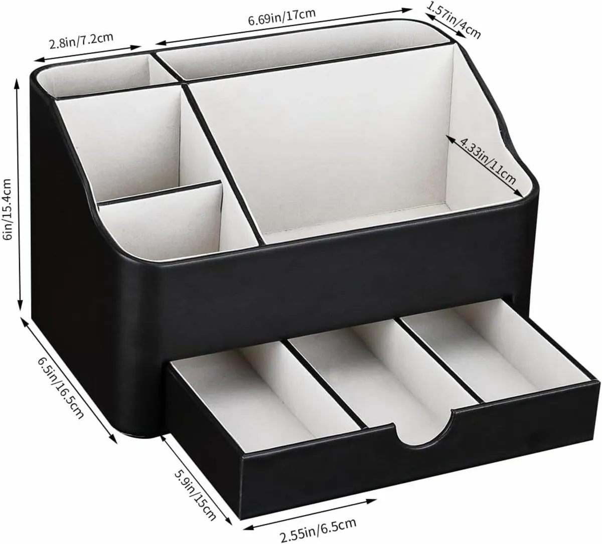 Tidy Organiser makeup Drawer PU Leather Desk - Image 2