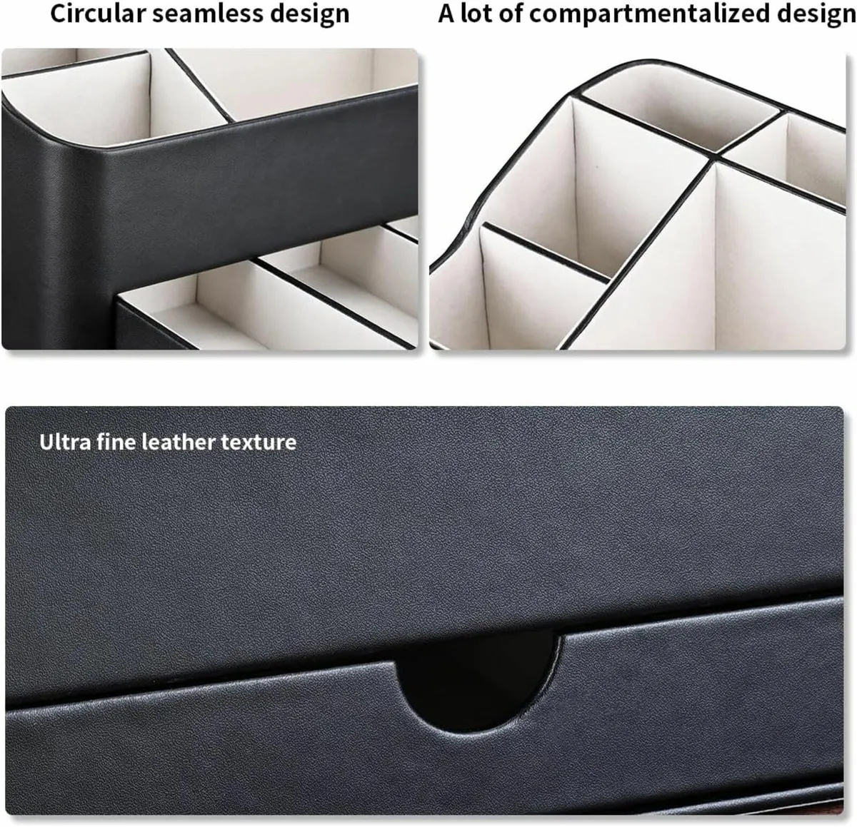 Tidy Organiser makeup Drawer PU Leather Desk - Image 3