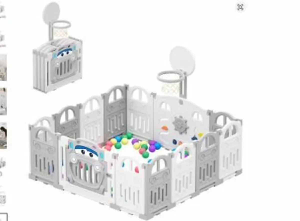 Playpen large foldable with hoops  and balls - Image 1